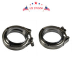 2X V-Band Flange & Clamp Kit for Turbo Exhaust Downpipes (Universal)