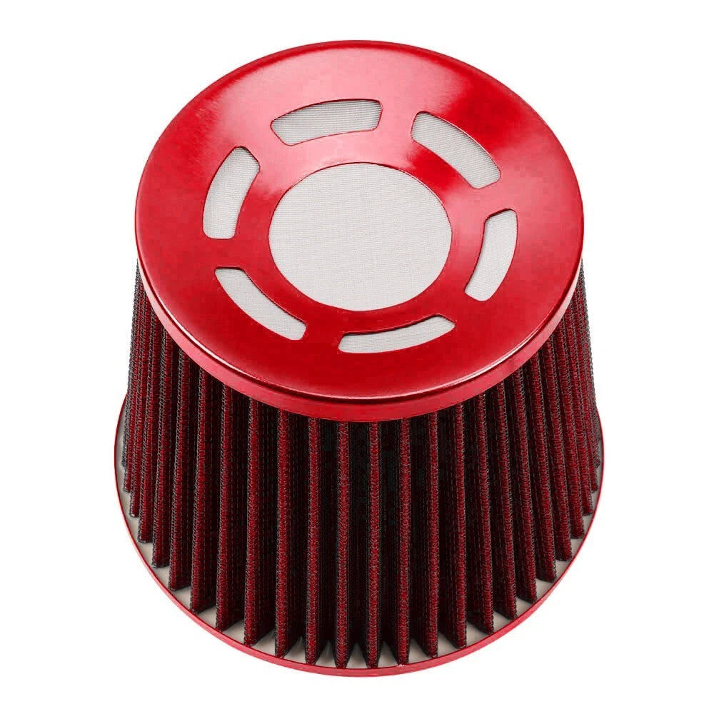 3" 76mm Red High Flow Inlet Cold Air Intake Filter for Universal Fit