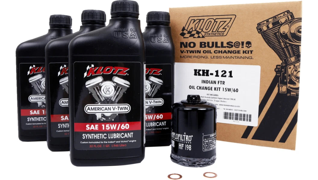 Klotz Synthetic Oil Change Kit for Indian FTR 1200 (2019–2023) 15W60 & Filter
