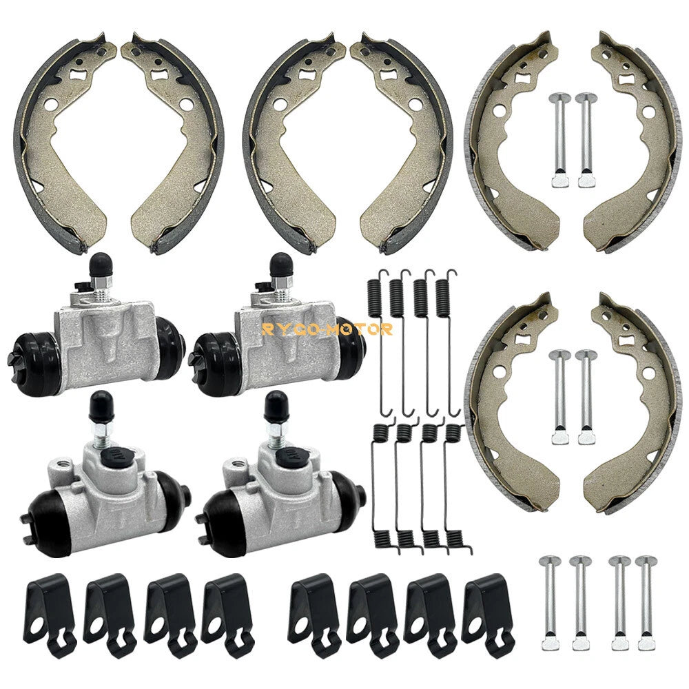 Front & Rear Brake Wheel Cylinders w/Shoes for Kawasaki KAF300 Mule (1993–2006)