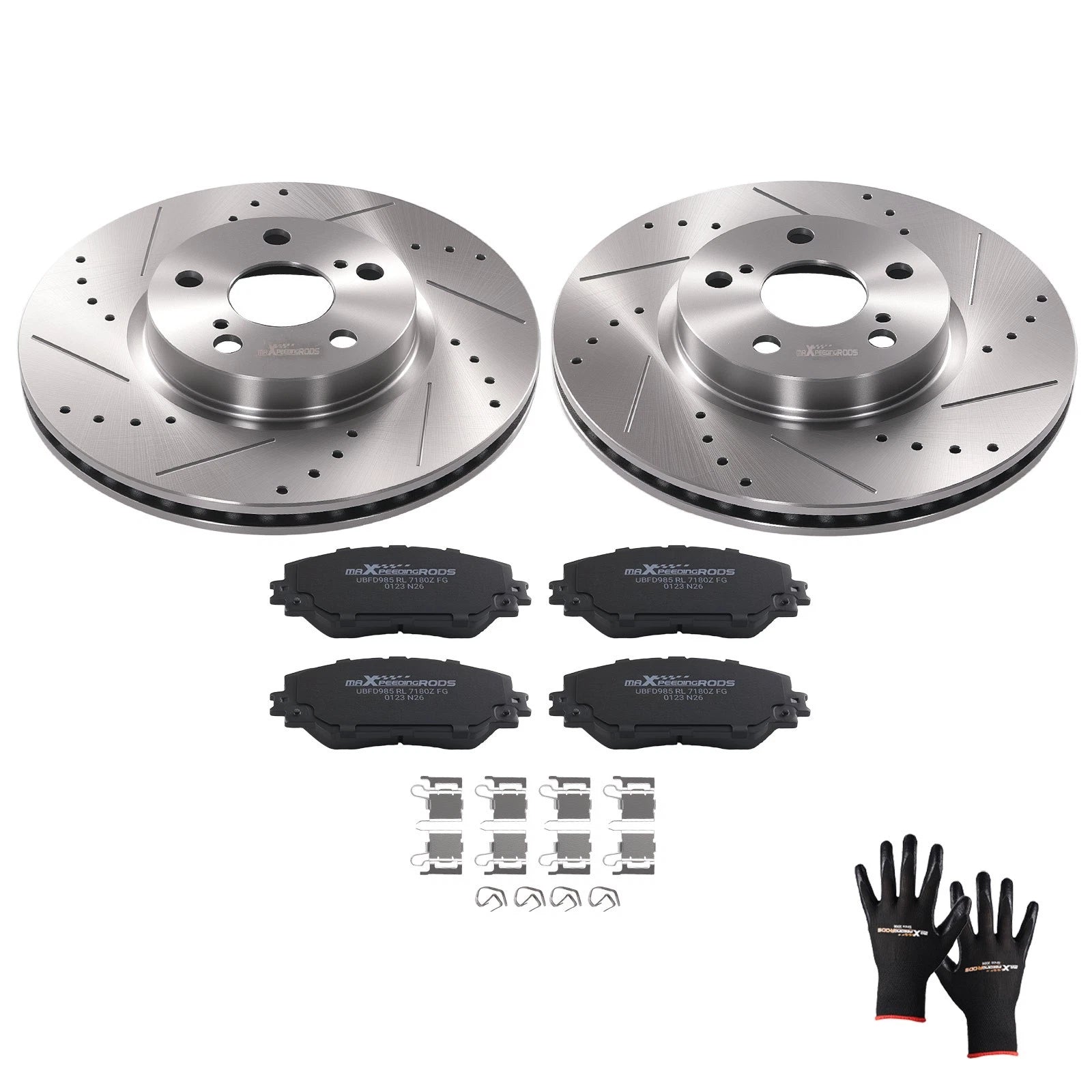 Front Brake Rotors & Ceramic Pads Kit for Toyota Corolla Matrix (2009–2019)