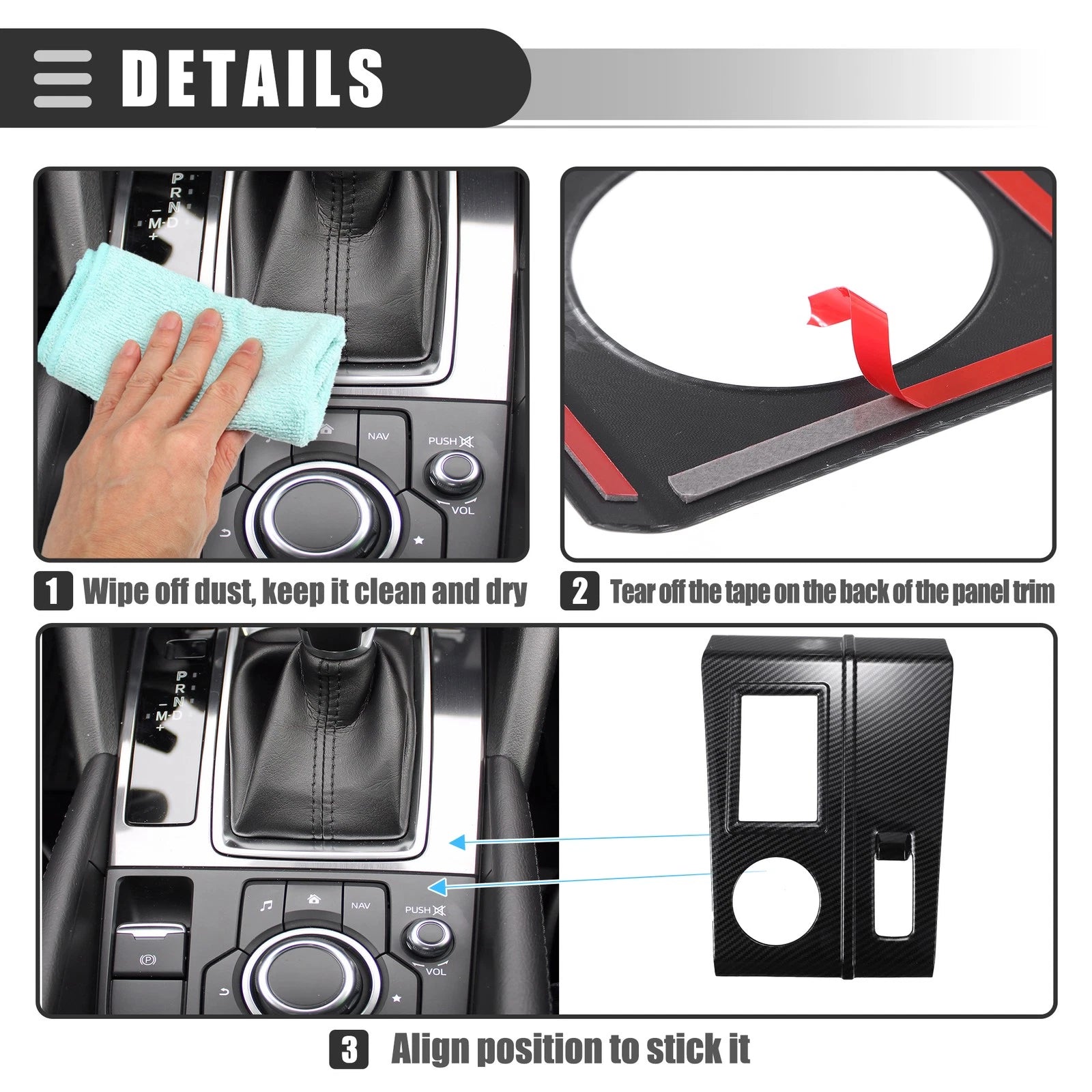Carbon Fiber Gear Shift Panel Trim for Mitsubishi Outlander (2022)