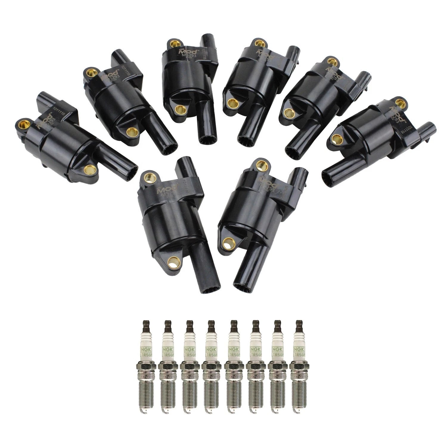 NGK Ignition Coil & 8 Platinum Spark Plugs for Suburban 3500 HD (2011–2019)