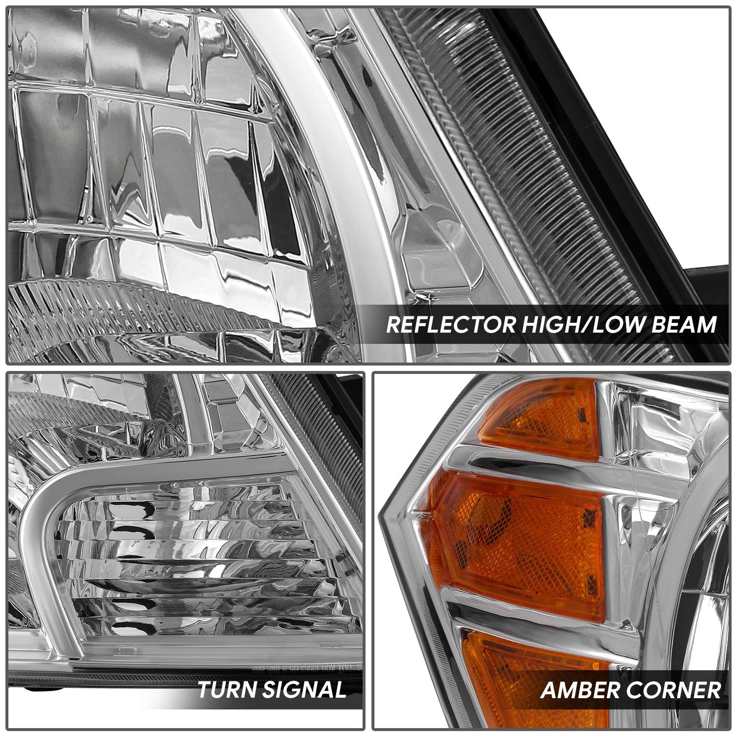 Right Headlight for Nissan Frontier (2009–2021) OE Style Chrome Housing Amber