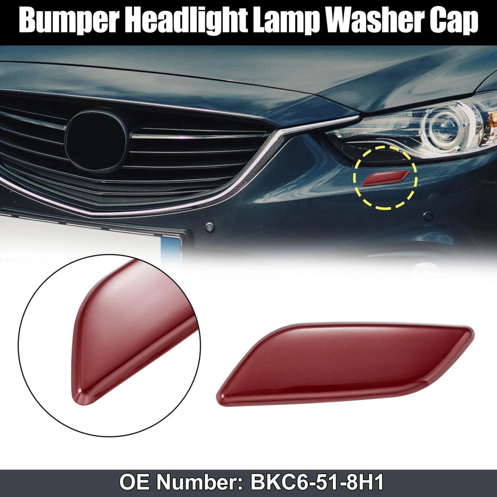 Left Headlight Washer Nozzle Cover for Mazda 3 Axela (2014–2016) BKC6-51-8H1 Red
