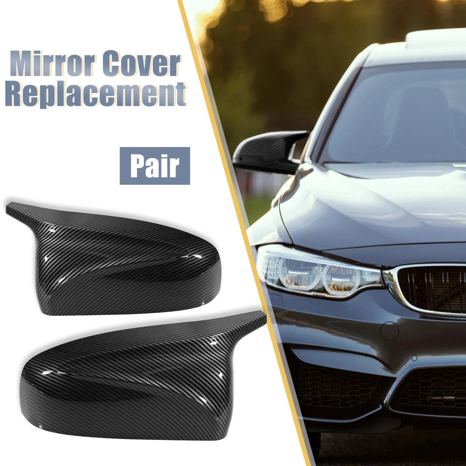 Pair of Carbon Fiber Pattern Rear View Mirror Covers for BMW E70 E71 E72