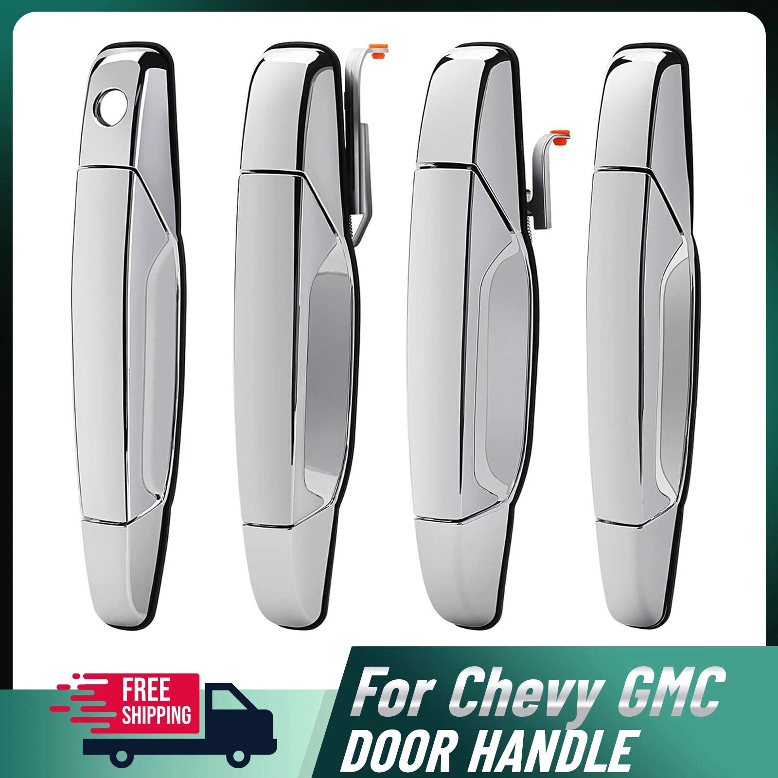 Set of 4 Door Handles for Chevy Silverado Tahoe GMC Sierra Denali (2007–2014)