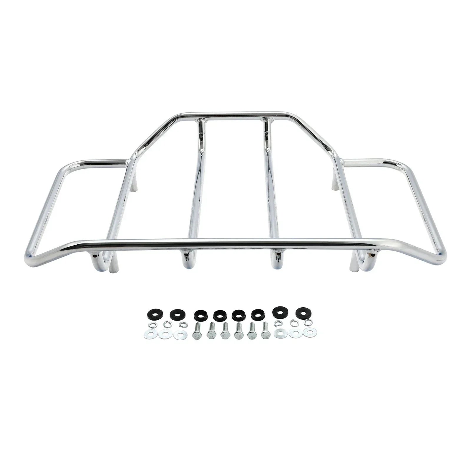Chrome/Black Trunk Top Luggage Rack for Harley Touring (1984-2024)