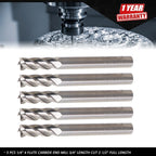 Set of 5 TiALN Coated 1/4" Carbide End Mills for Various Models