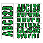 Set of 4 Personalized Boat Registration Decals A-Z & 0-9 Green