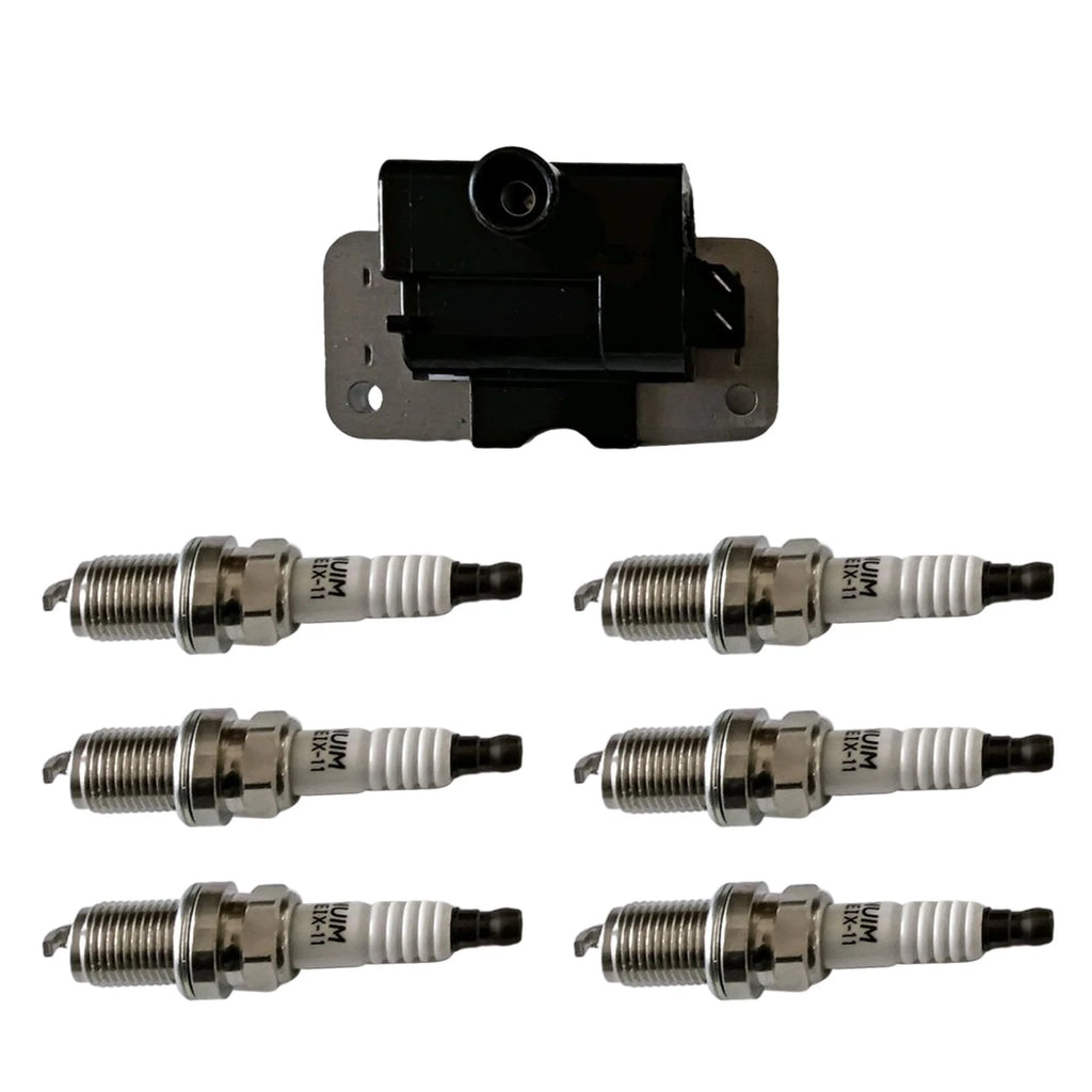 Ignition Coil & 6 Iridium Spark Plugs for Nissan Frontier (1999–2004)