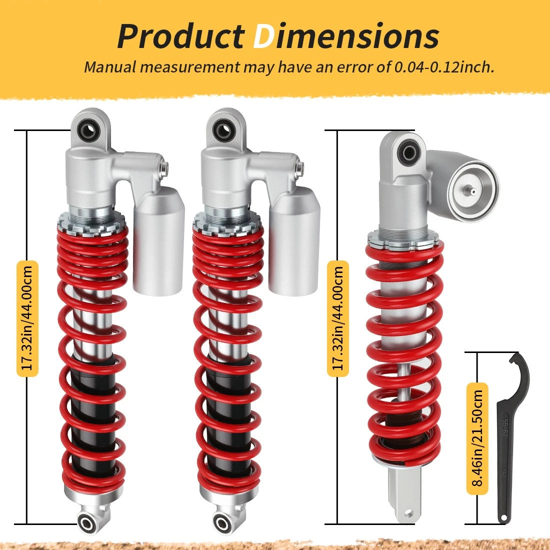 Front Rear Air Shocks & Adjustable Tool for Suzuki Quadsport Z400 (2003–2008)