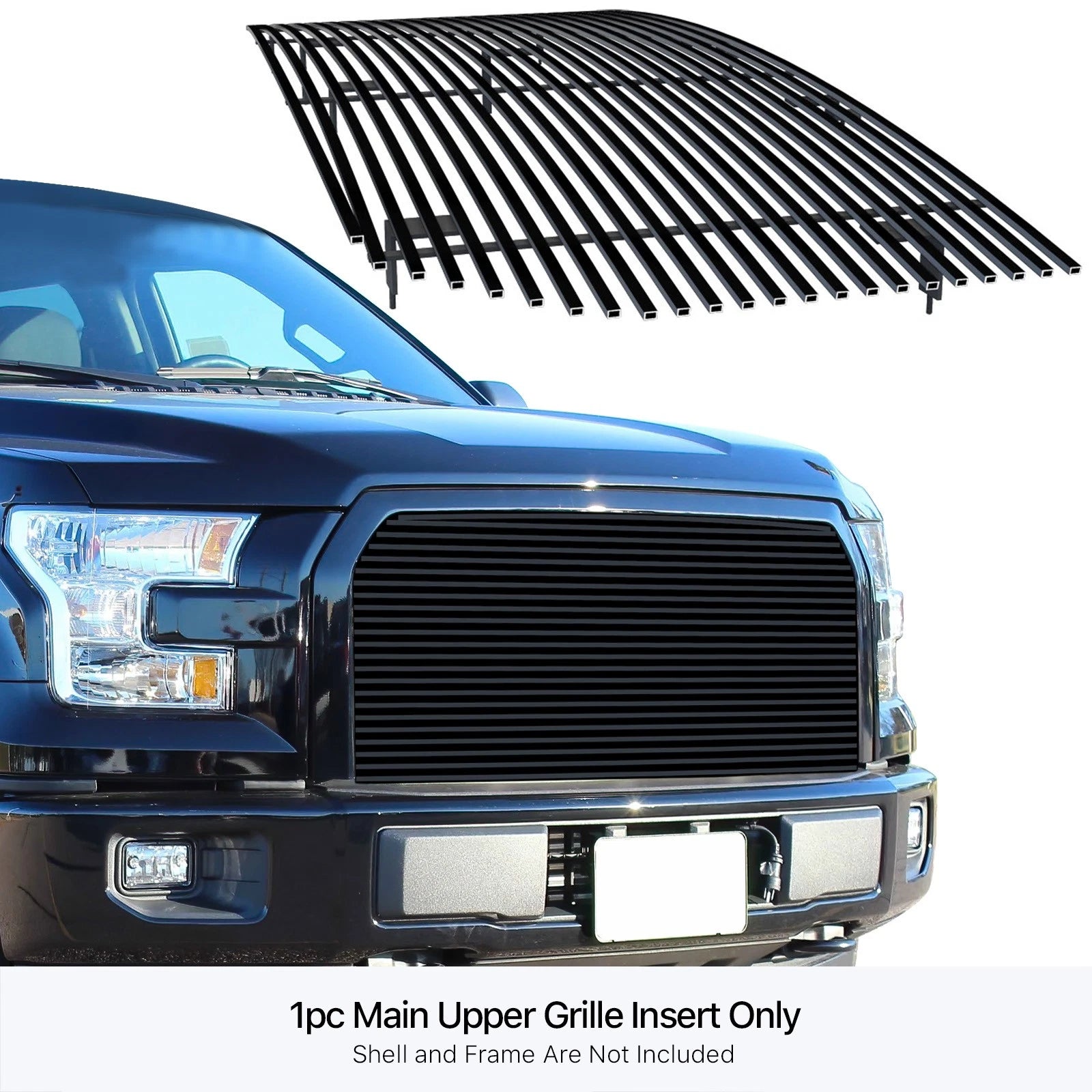 Stainless Black Billet Grille Insert for Ford F-150 (2015-2017)