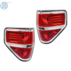 Tail Lights for Ford F150 (2009-2014) Clear Red Chrome