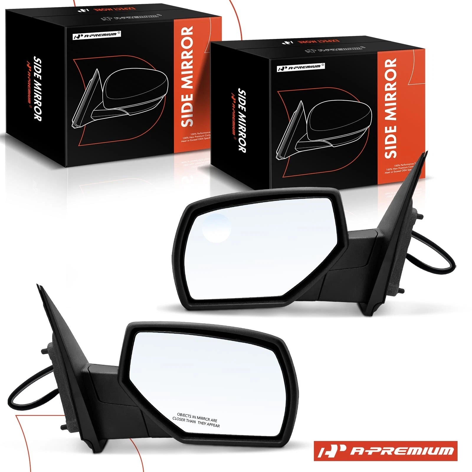 Power Mirror Pair Manual Fold Heated for Chevy Silverado GMC Sierra 