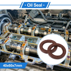 2X Oil Seal Rotary Shaft Seal FKM Rubber 40x60x7mm  
