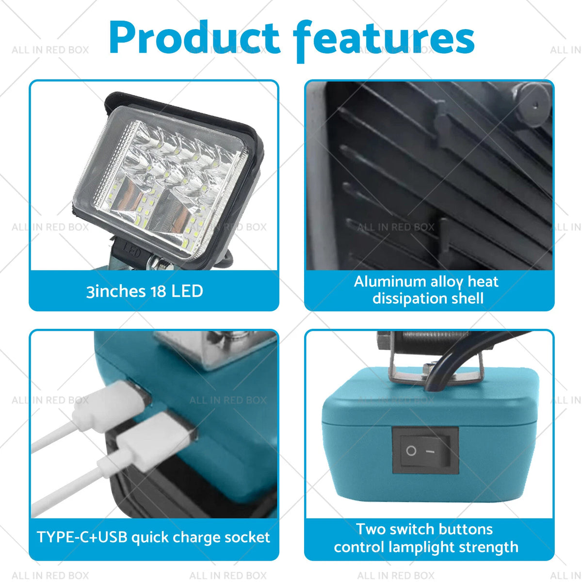 3in LED Work Light for Makita 18V Li-Ion Battery (Compatible)