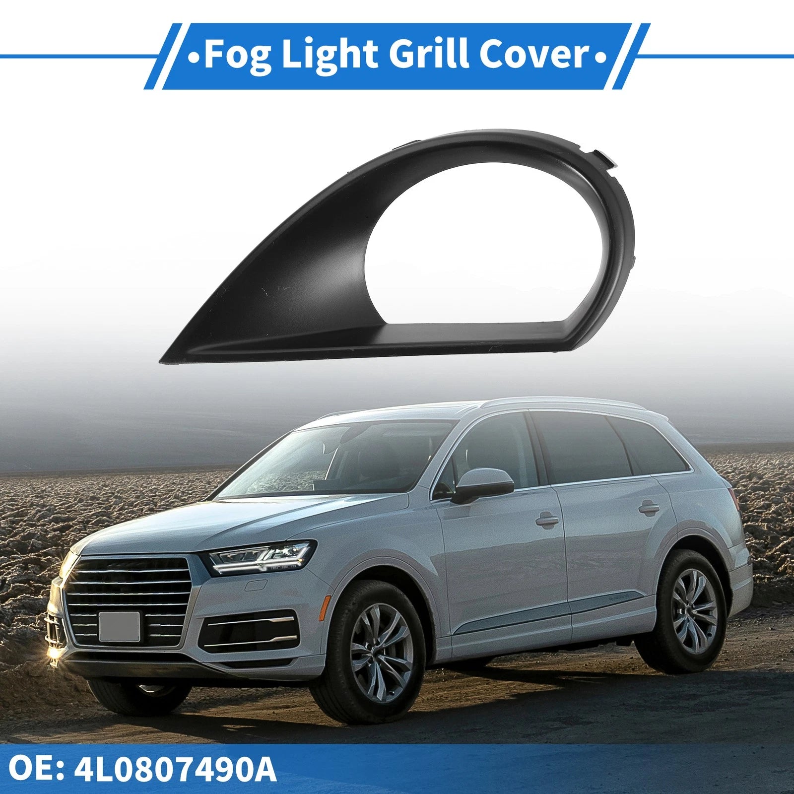 1pc Fog Light Grill for Audi Q7 (2010–2015) No. 4L0807490A, ABS