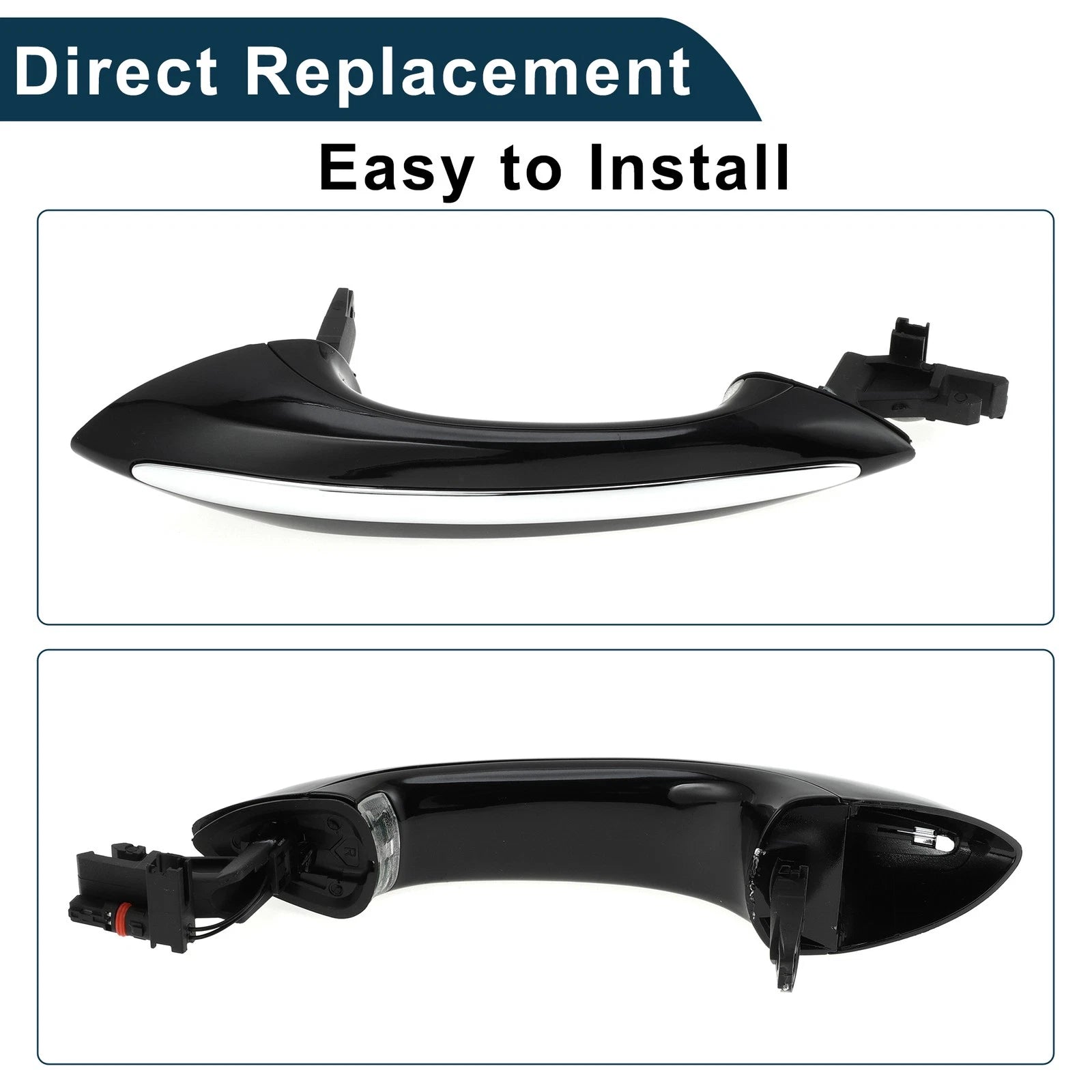 Exterior Door Handle for BMW F07 (2010–2017) No. 51217231930 Front Right Black Silver Tone