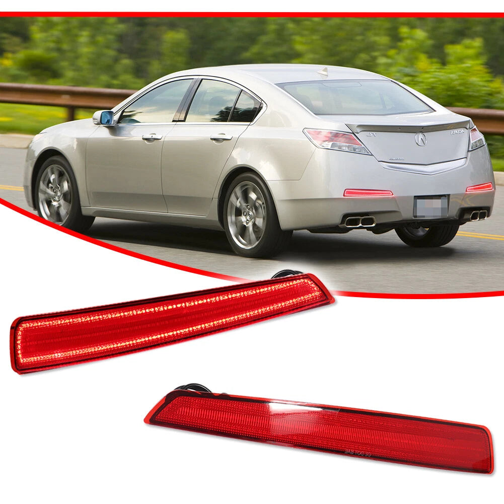 2X Red Rear Bumper LED Reflector Tail Lights for Acura TL (2009–2011)