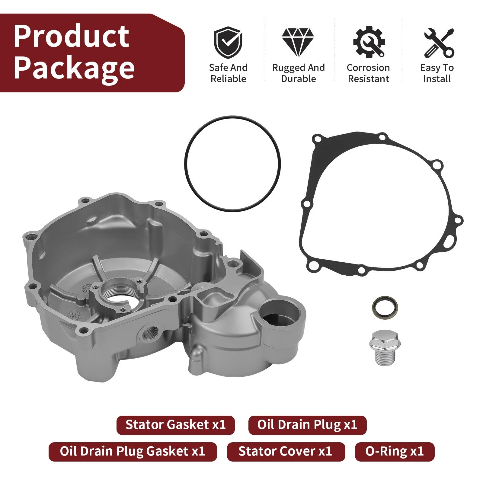 Left Side Engine Stator Magneto Cover Case for Suzuki DRZ400 (2000-2023)