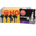 Set of 4 NGK COP Ignition Coils & Ruthenium HX Spark Plugs for Audi R8 RS4 (2007–2015)