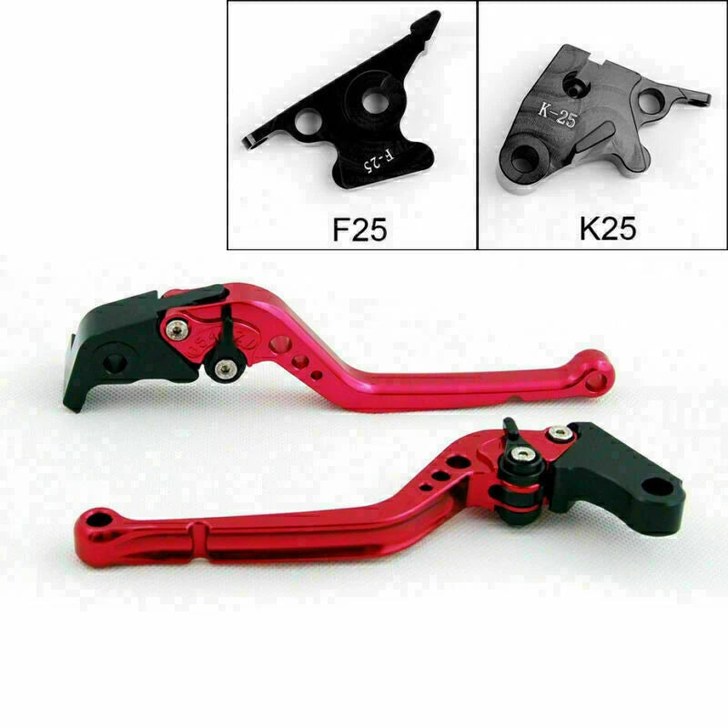 Long Brake Clutch Levers for Kawasaki Ninja 250R (2008–2012) Red T9