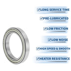Deep Groove Ball Bearings 6917ZZ for Scooter Skateboard Wheel (85x120x18mm)