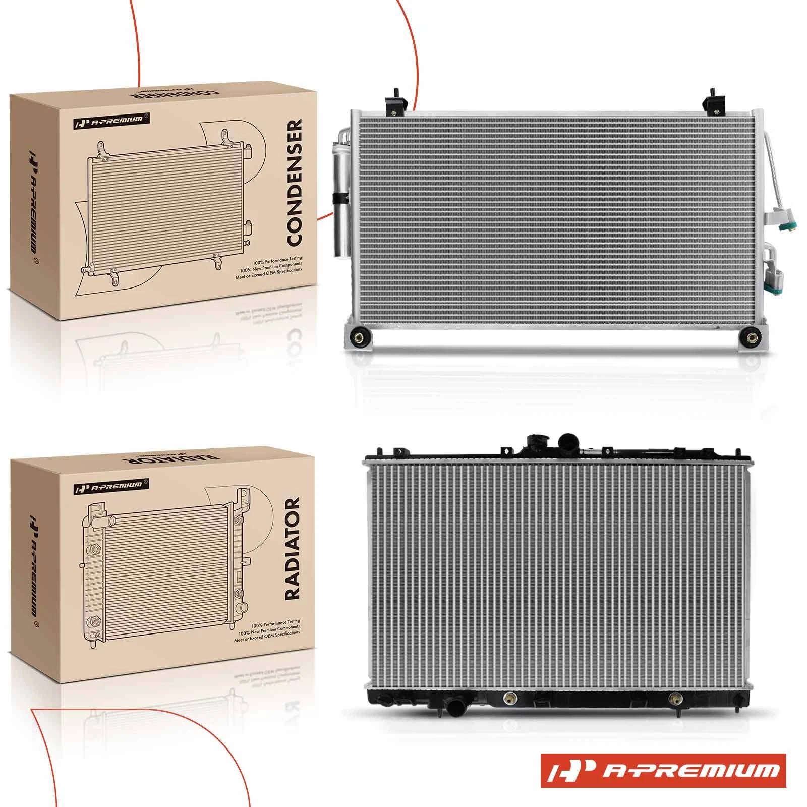 2X Radiator & AC Condenser Cooling Kit for Mitsubishi Outlander (2003–2006)