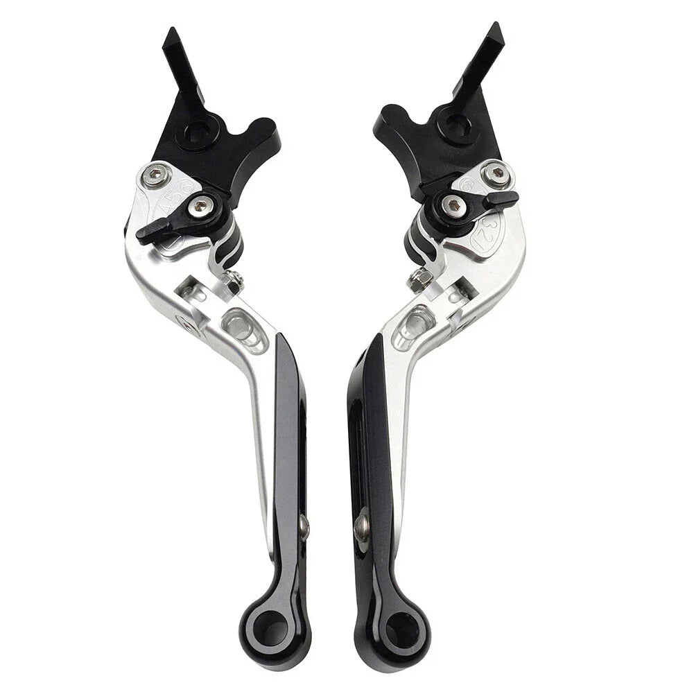 CNC Silver Extendable Brake Clutch Levers for 765 Street Triple R, SPEED TWIN
