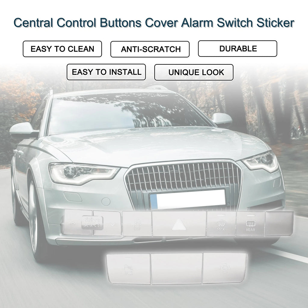 Central Control Buttons Cover Alarm Switch Sticker for Audi A6 A7 (2012–2018)