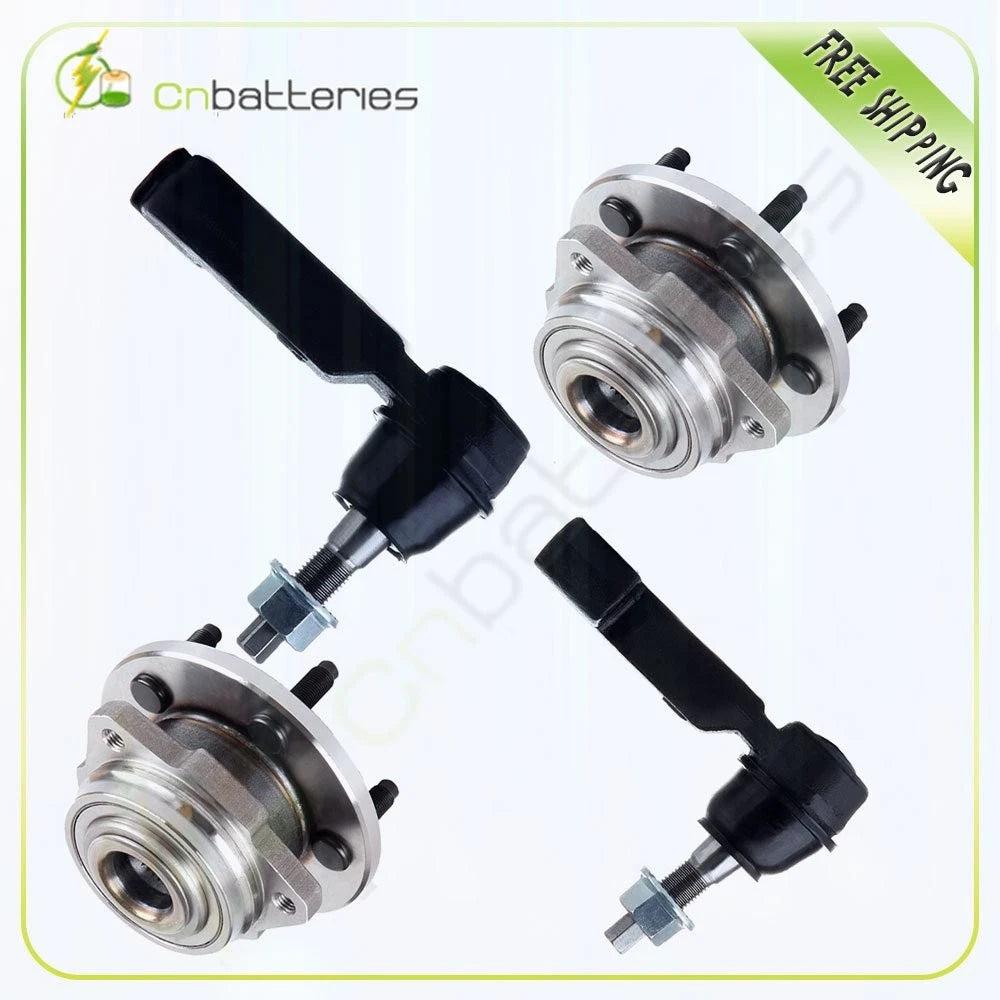 4Pc Front Wheel Bearing Hub Tie Rod for Jeep Liberty (2002–2005)