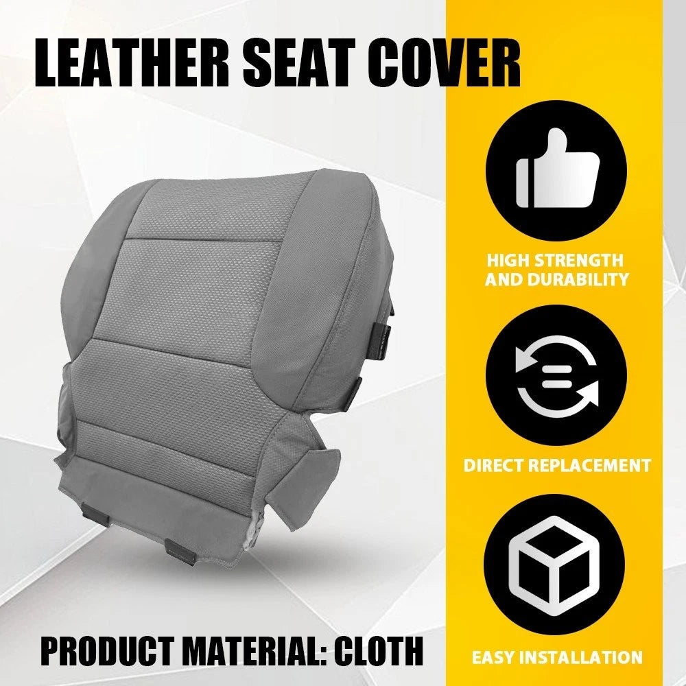 Set of 2 LH RH Bottom Cloth Seat Covers Gray for Chevy Silverado 1500 2500 (2015–2019)
