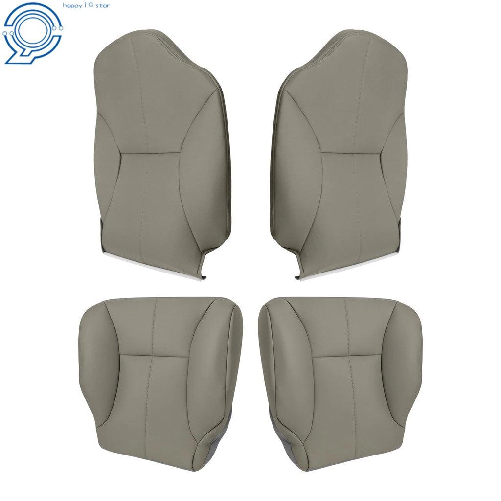 Set of 2 Front Row Seat Covers for Dodge Ram 1500 2500 3500 (1998–2002) Gray Leather