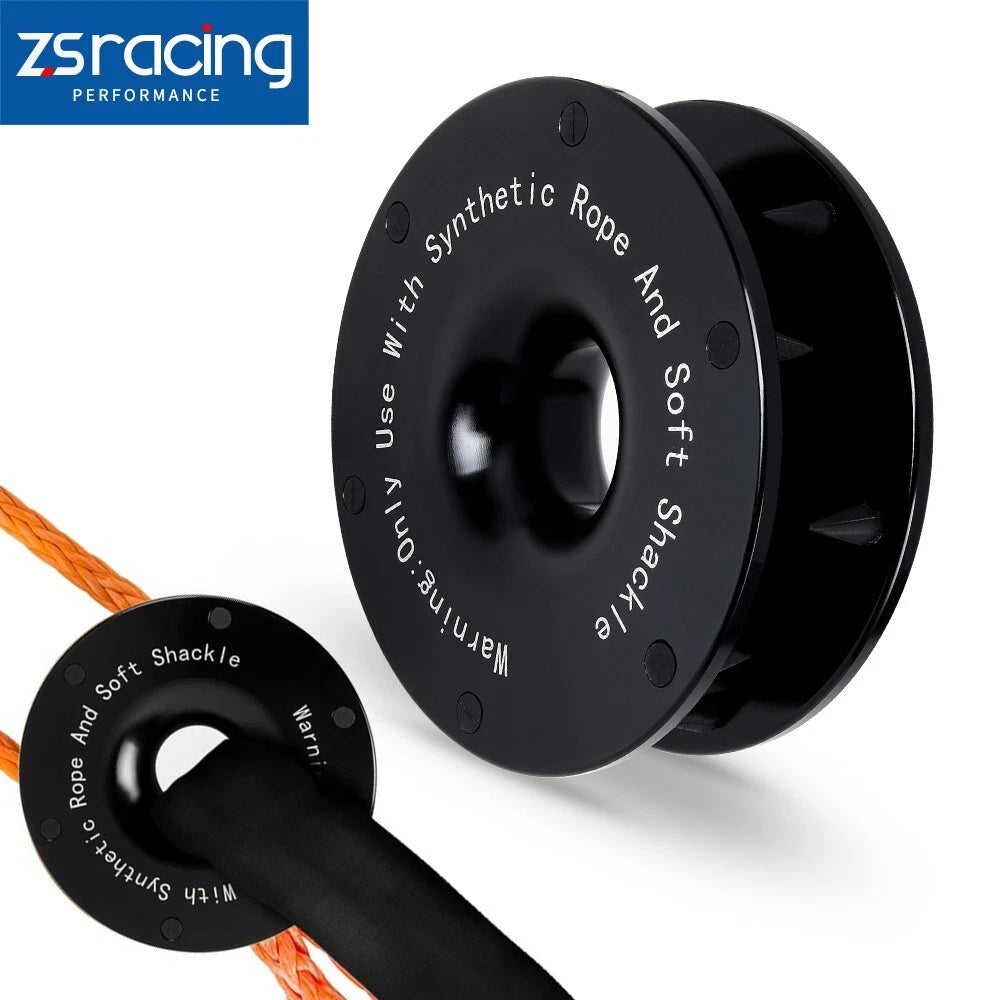 Black Rope Retention Pulley for Use with Synthetic Rope & Soft Shackle