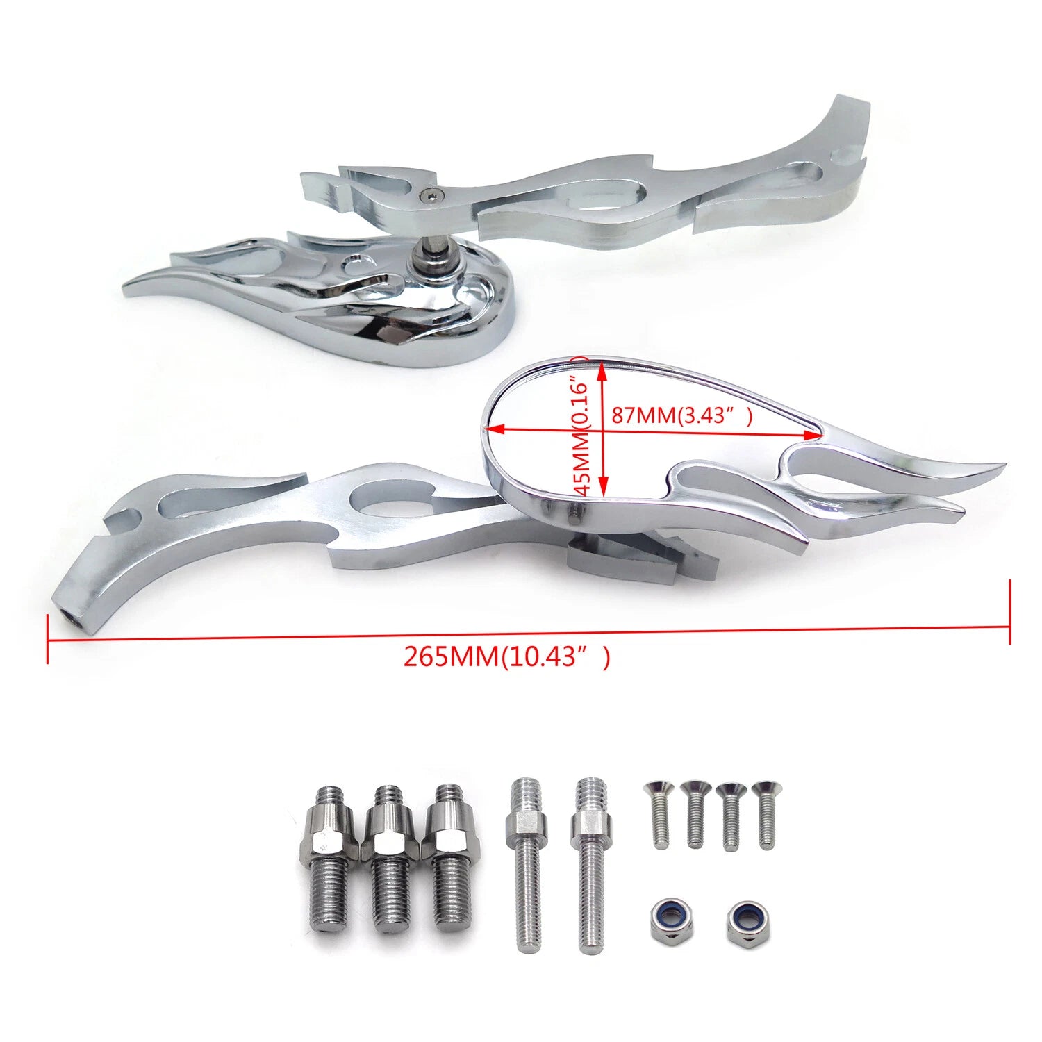 Chrome Running Mirrors for Honda Kawasaki Suzuki Hayabusa Yamaha R1 R6