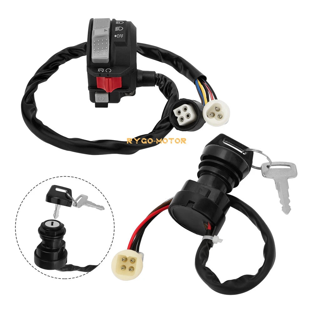 Start Stop Switch & Ignition Key Switch for Yamaha Moto 4 YFM225 YFM250 YFM350 (1990–2006)