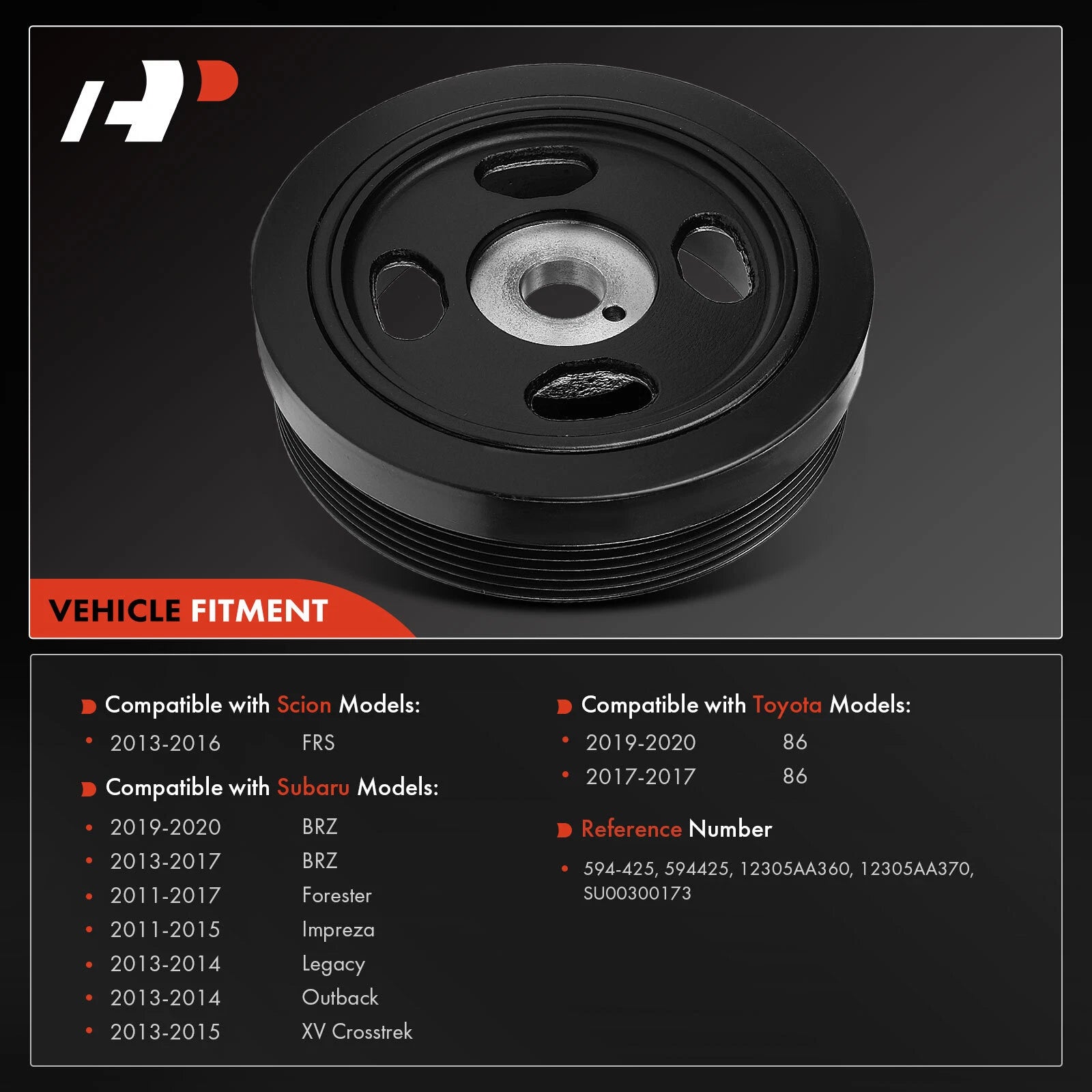 Harmonic Balancer for Subaru Outback 2013-2014, Forester 2011-2017