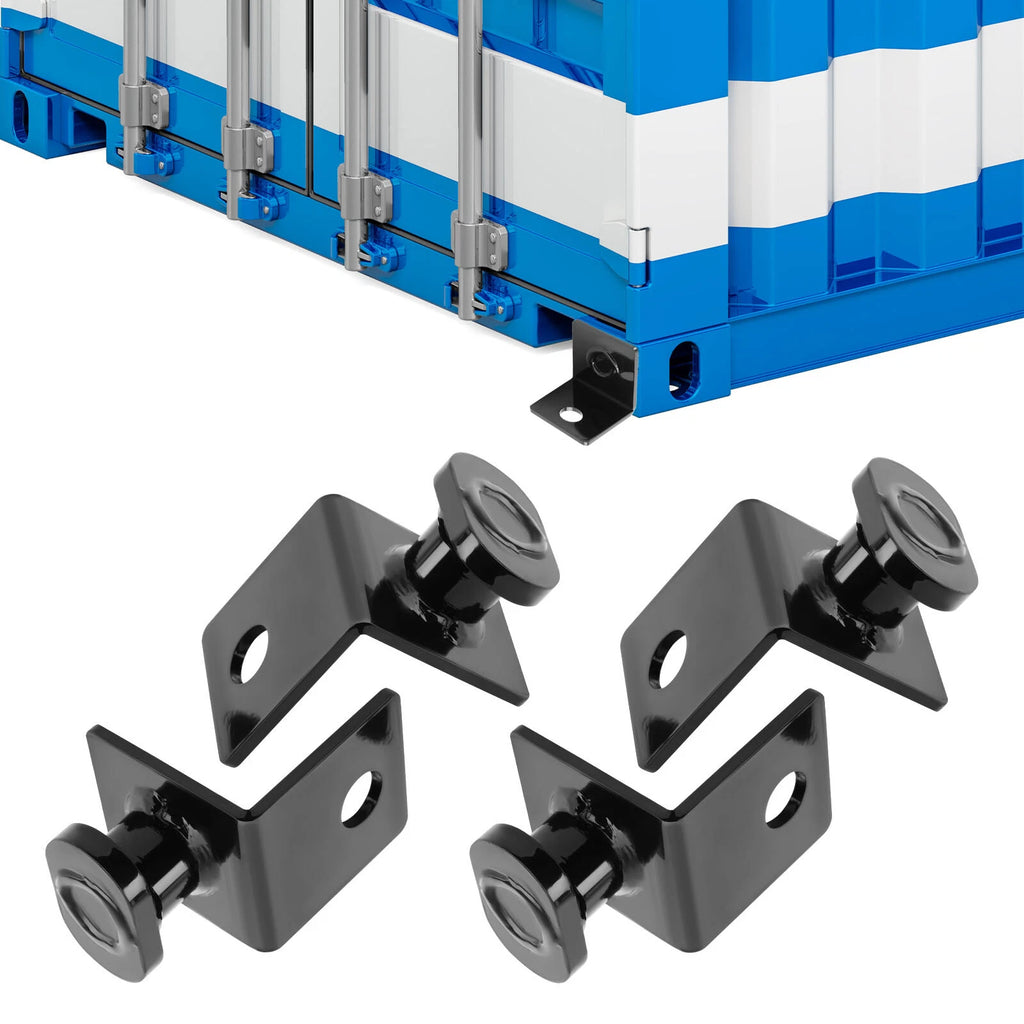 Set of 4 Tie Down Anchors for Shipping Containers - Black