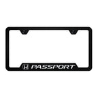 Black Laser Etched Cutout Bottom License Plate Frame for Honda Passport