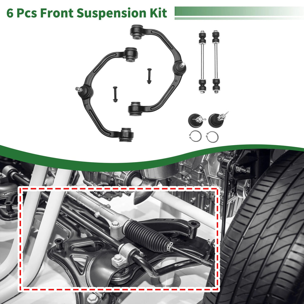 6 Pcs Front Upper Control Arms for Ford Ranger (1998–2011) No.K80052/K80054