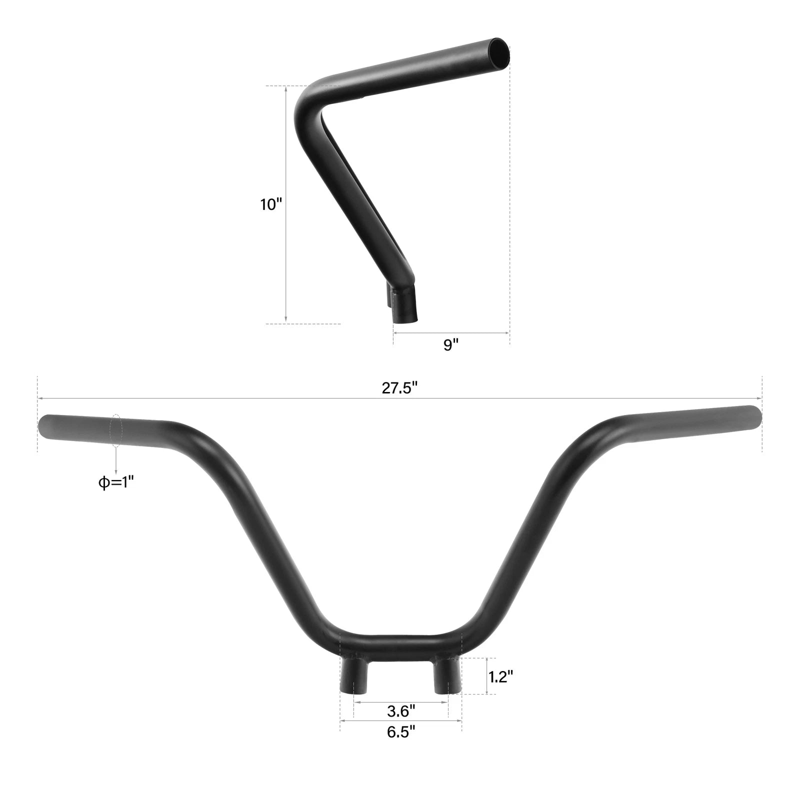 10" Rise Matte Black Ape Handlebar for Harley Softail Dyna Sportster XL 883 (2004–2023)