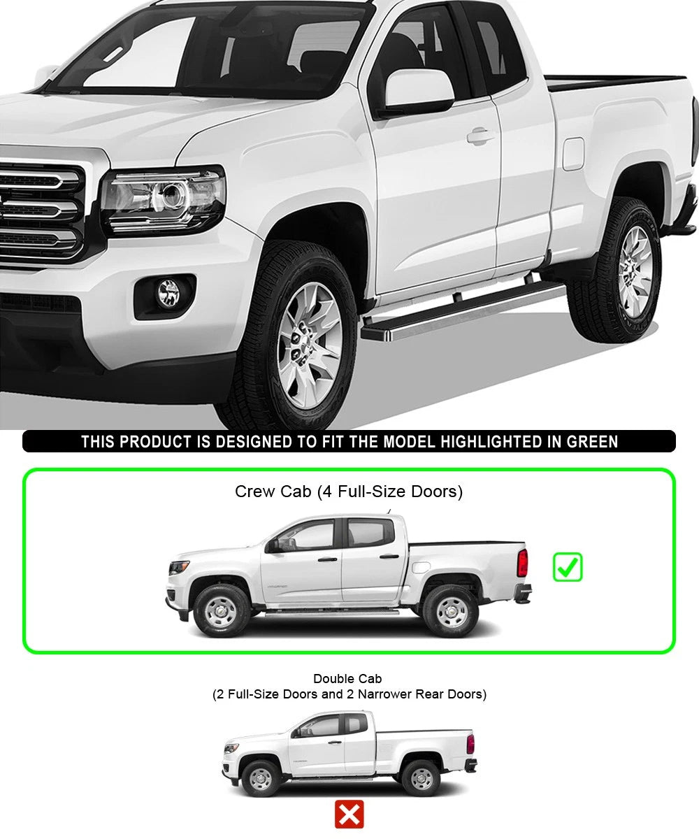 5-Inch Running Boards for Chevy Colorado GMC Canyon Crew Cab (2015-2026)