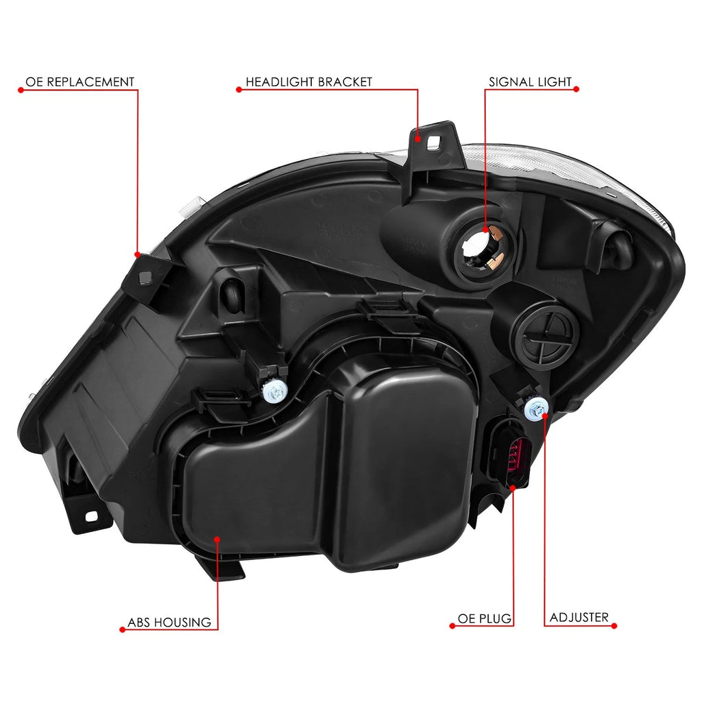 Headlight for Dodge Mercedes Benz Freightliner Sprinter (2007–2013) OE Style Black