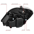 Headlight for Dodge Mercedes Benz Freightliner Sprinter (2007–2013) OE Style Black