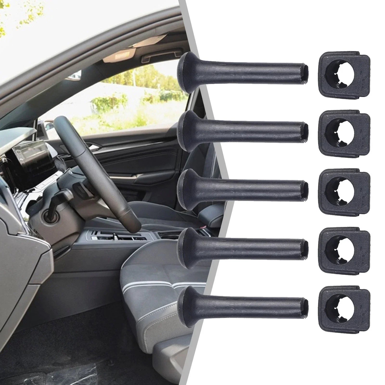 Door Safety Lock Button Base Locking Knob Set for Golf Mk2 Mk3