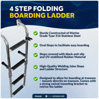 4 Step Folding Boat Ladder for Swim Boarding