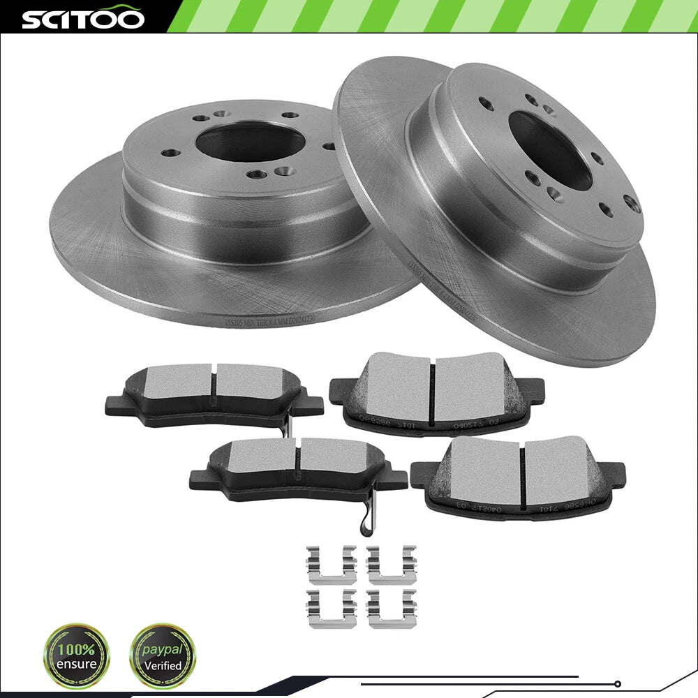Set of 4 Rear Brake Ceramic Pads & Rotors for Hyundai Azera Sonata (2011–2014)