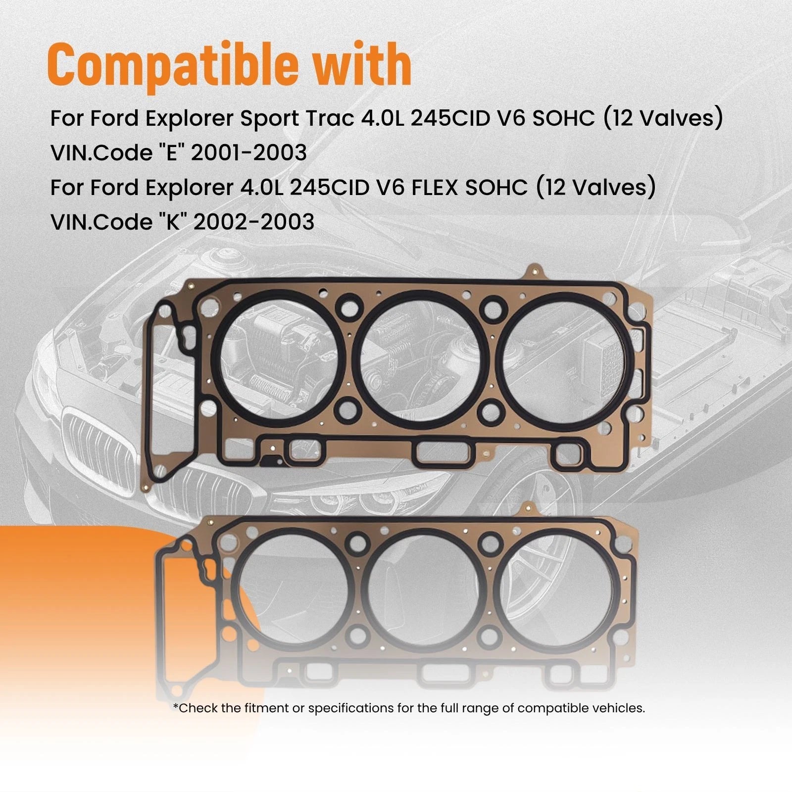Full Gasket Set for Ford Explorer 4.0L V6 (2002–2003) VIN K & Mercury