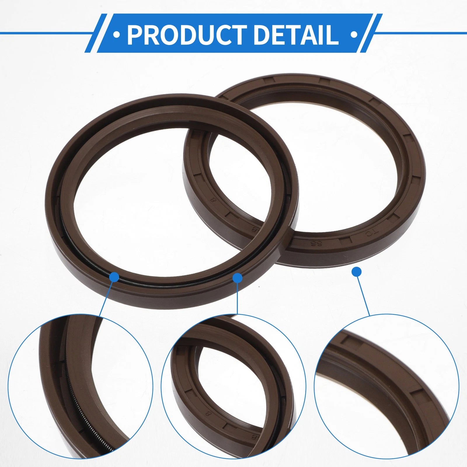 2X Oil Seal Rotary Shaft Seal FKM Rubber 55x68x8mm for Various Models